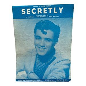 Piano Sheet Music Jimmie Rodgers Secretly Al Hoffman Dick Manning 1958 Vintage